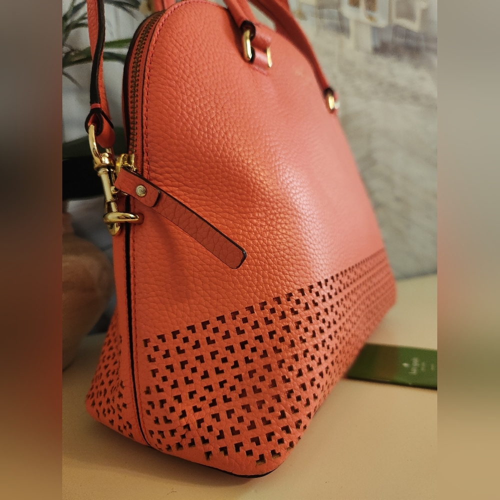 Kate Spade Carli Wakefield Lane 2 Way Done Satchel Crossbody In Coral Orange. - Picture 14 of 16